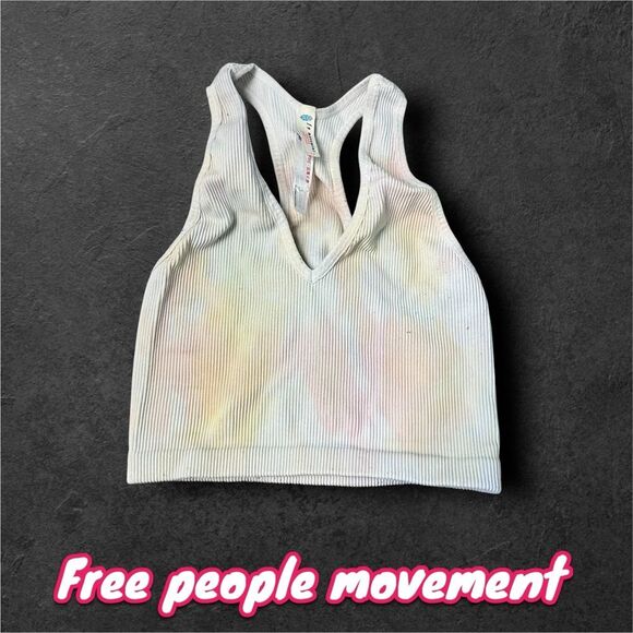 Preowned Free people movement workout crop top tank top watercolor - Small - Picture 1 of 7